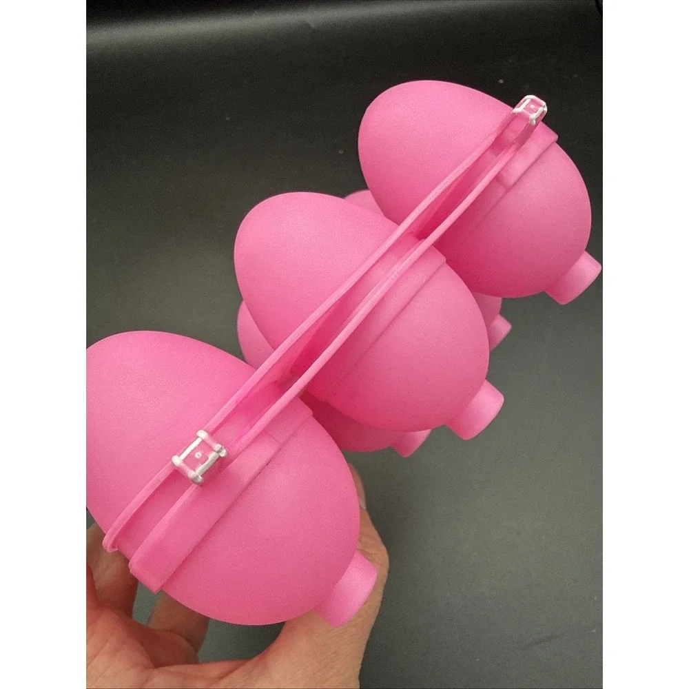 Jello Easter Pink Decorative Smooth Inside- 6 Egg Molds Jiggler